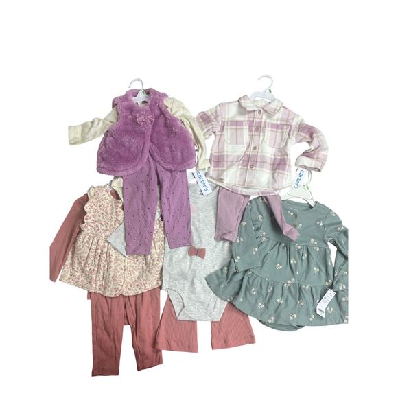 Carter’s Girls 18M Outfit Lot (5 Pc) Dresses Tops Leggings Bodysuit Fall Winter - Picture 1 of 6